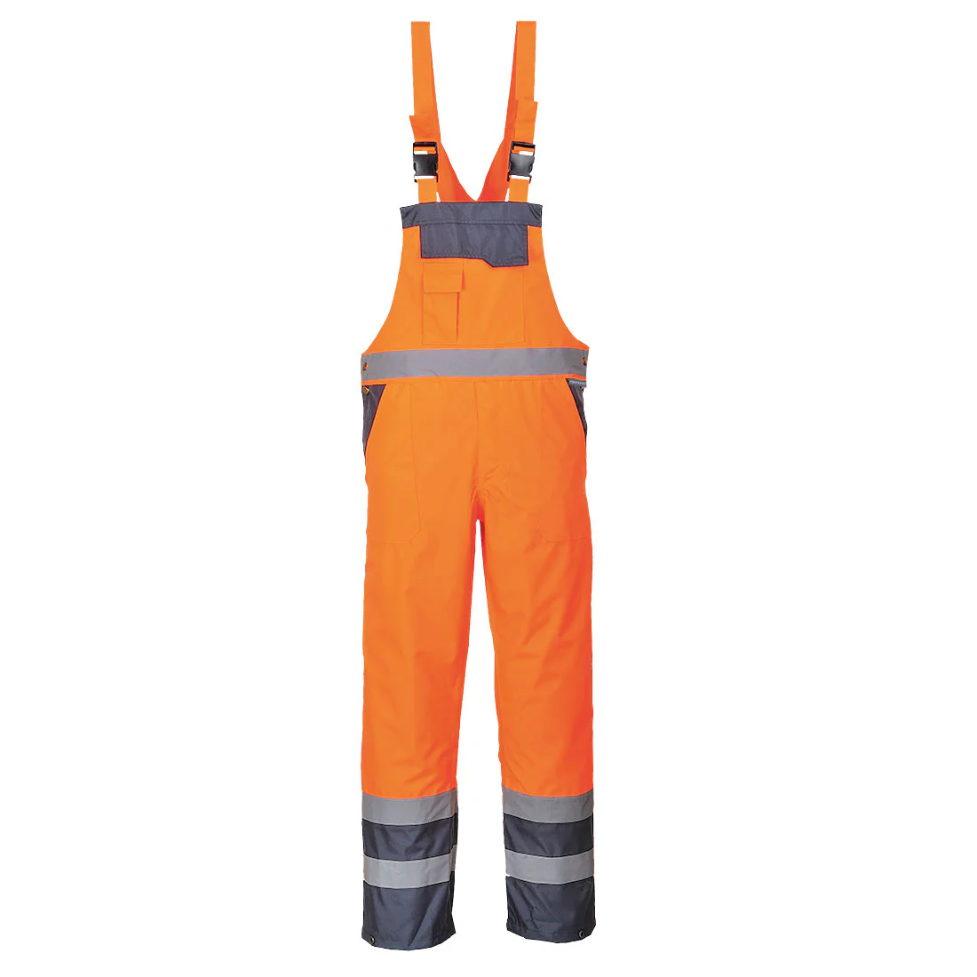 S488ONR.jpg S488-Hi-Vis Breathable Contrast Rain Bib and Brace - Image 1