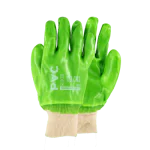 PIONEER HI-VIS GREEN TERRY PALM PVC GLOVE KNIT WRIST
