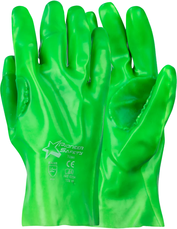 PIONEER HI-VIS GREEN PVC 27CM REINFORCED - Image 1